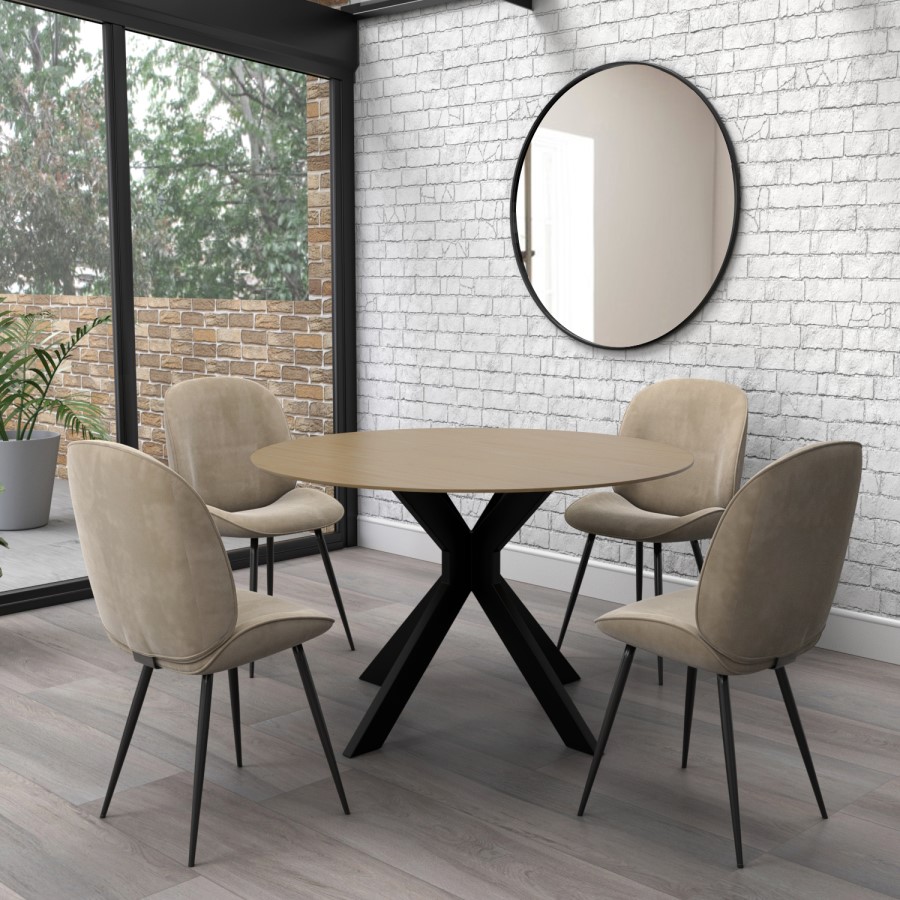 GRADE A2 - Small Round Light Oak Space Saving Dining Table - Seats 2-4 - Carson