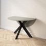 Small Grey Drop Leaf Space Saving Round Dining Table - Seats 2-4 - Carson