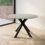 Small Grey Drop Leaf Space Saving Round Dining Table - Seats 2-4 - Carson