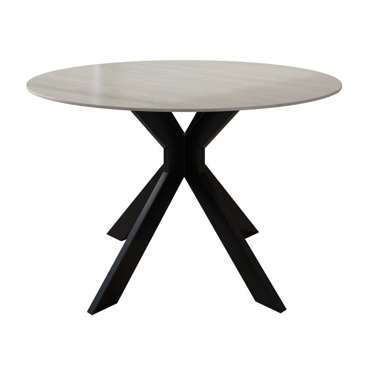 Small Grey Drop Leaf Space Saving Round Dining Table - Seats 2-4 - Carson