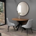 CRS006 Small Walnut Drop Leaf Space Saving Round Extendable Dining Table - Seats 2 - 4 - Carson