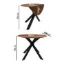 GRADE A1 - Carson Round Walnut Drop Leaf Dining Table - Seats 4