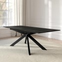 CRS008 Large Black Oak Extendable Dining Table - Seats 6 - 8 - Carson