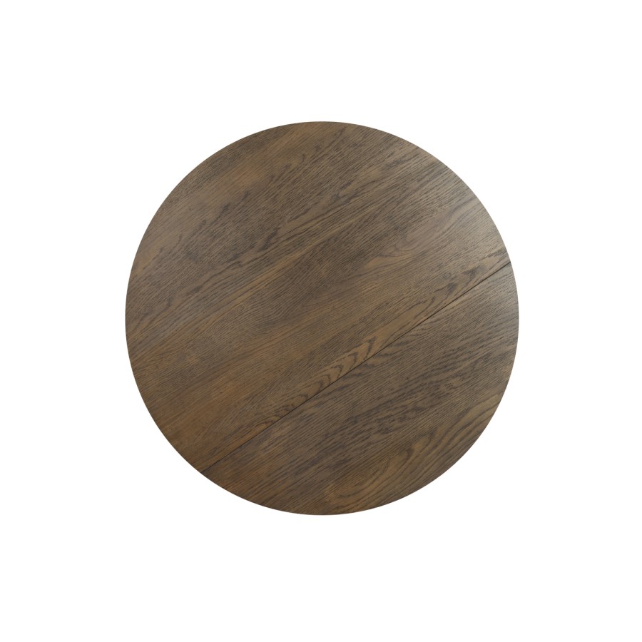 Small Walnut Drop Leaf Space Saving Round Extendable Dining Table - Seats 2 - 4 - Carson