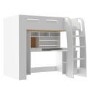 GRADE A2 - Carter White High Sleeper Bed Frame with Desk and Wardrobe Storage