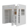 GRADE A2 - Carter White High Sleeper Bed Frame with Desk and Wardrobe Storage
