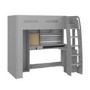 High Sleeper Loft Bed with Desk and Wardrobe in Grey - Carter