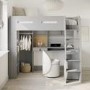 High Sleeper Loft Bed with Desk and Wardrobe in Grey - Carter