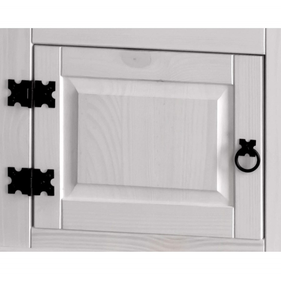 Corona 1 Door 1 Drawer Bedside Cabinet in Whitewash