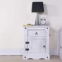 Corona 1 Door 1 Drawer Bedside Cabinet in Whitewash