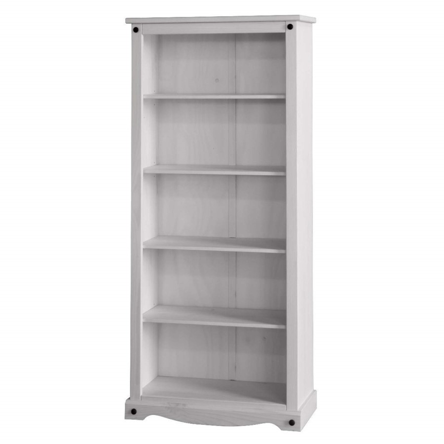 Corona Tall Bookcase in Whitewash