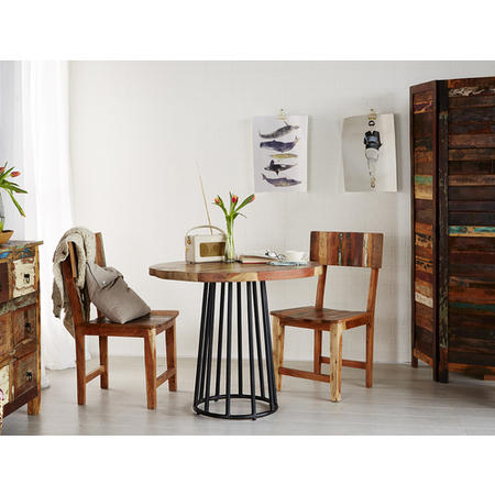Coastal Reclaimed Wood Round Dining Table