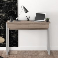 Compact Oak Effect Wooden Desk with 2 Drawers - Casey