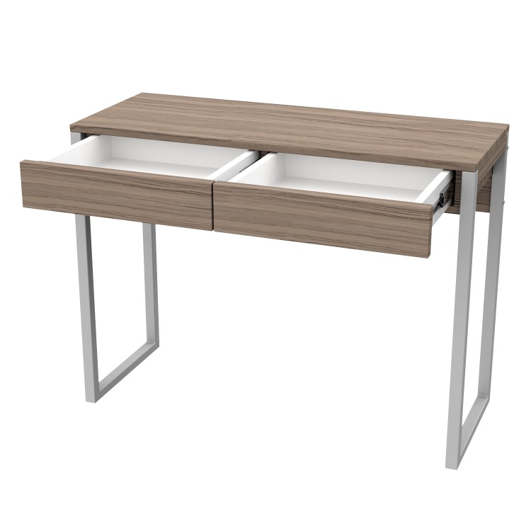 Compact Oak Effect Wooden Desk with 2 Drawers - Casey