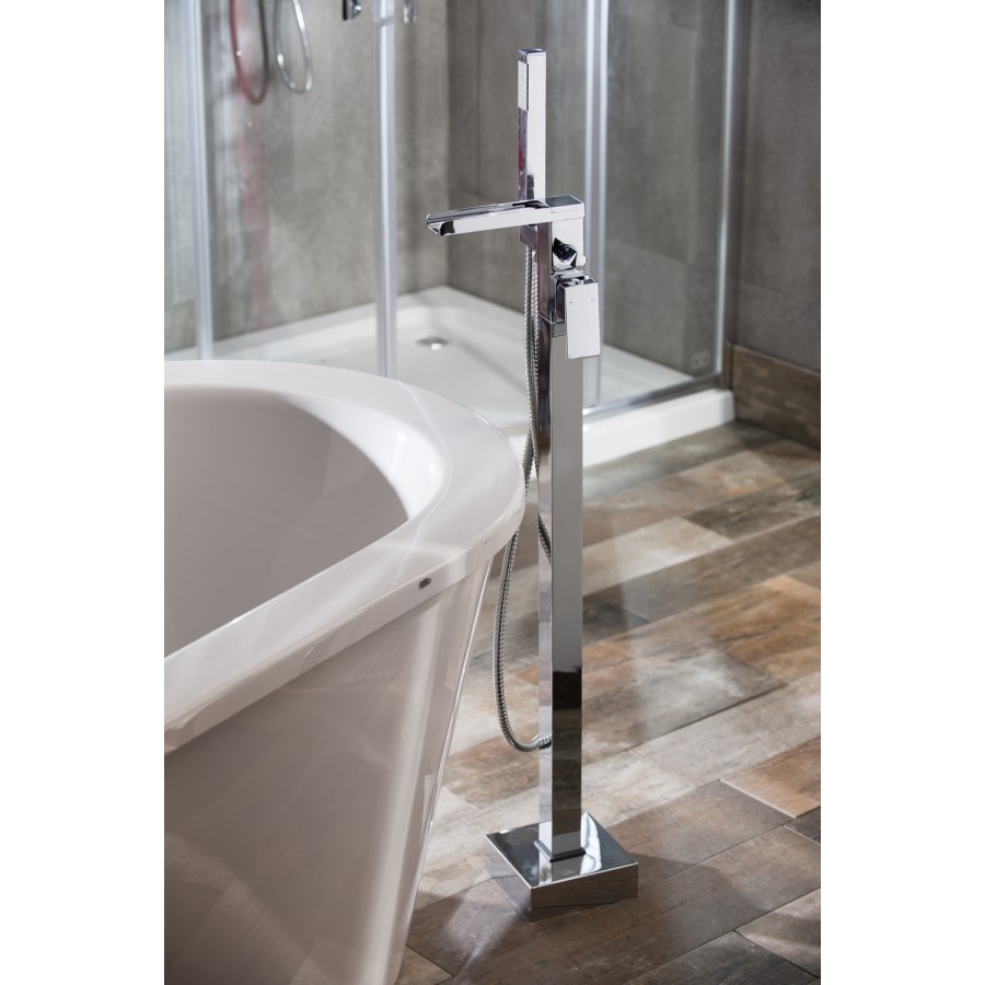 Chrome Freestanding Bath Shower Mixer Tap - Atlas