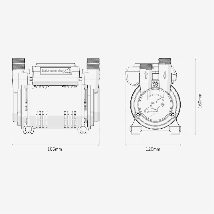 Salamander CT75 Xtra 2 Bar Positive Head Regenerative Twin Shower Pump