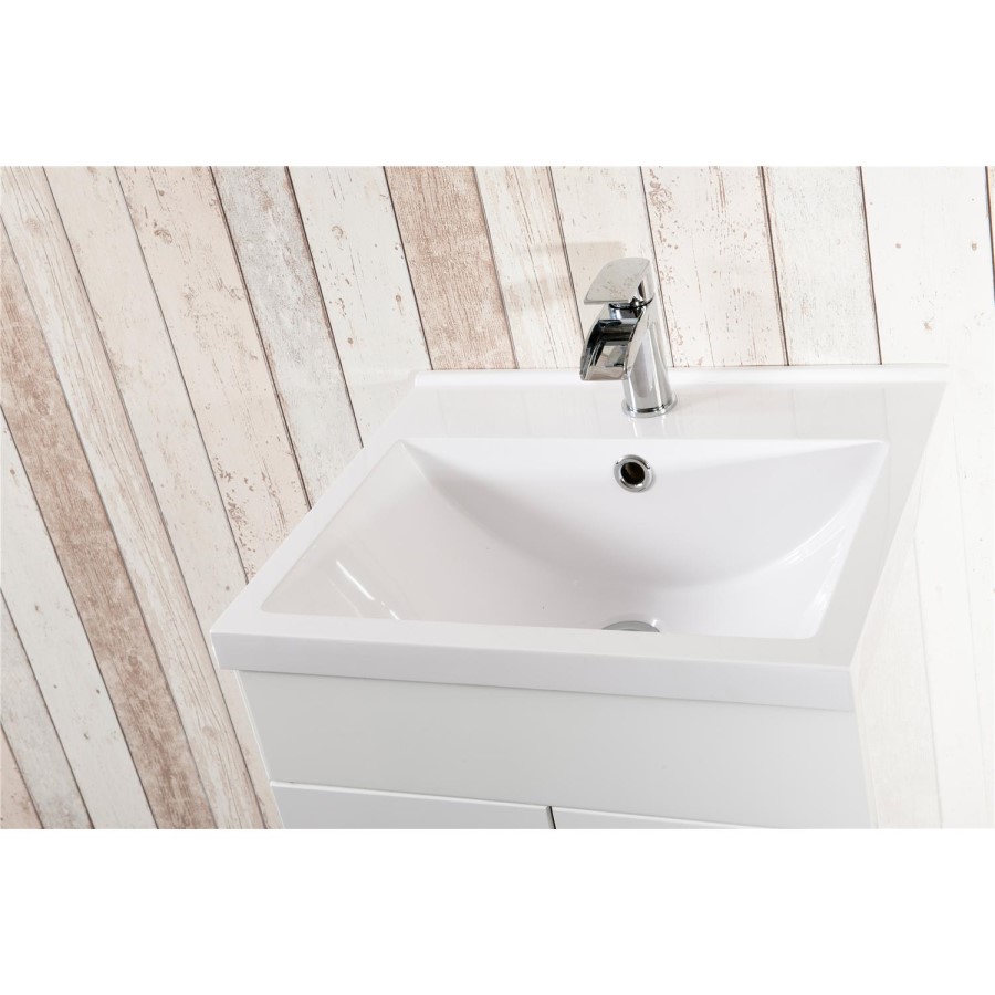 Moderno Polymarble Mid Edge Vanity Unit - 600mm Wide