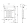 Taylor & Moore Traditional Chrome Heated Towel Rail - 963 x 673 x 230mm