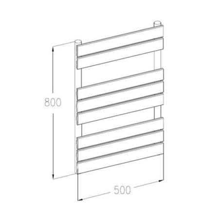 Chrome Bathroom Towel Radiator with Flat Rails- 800 x 500mm