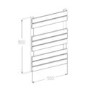 Chrome Bathroom Towel Radiator with Flat Rails- 800 x 500mm