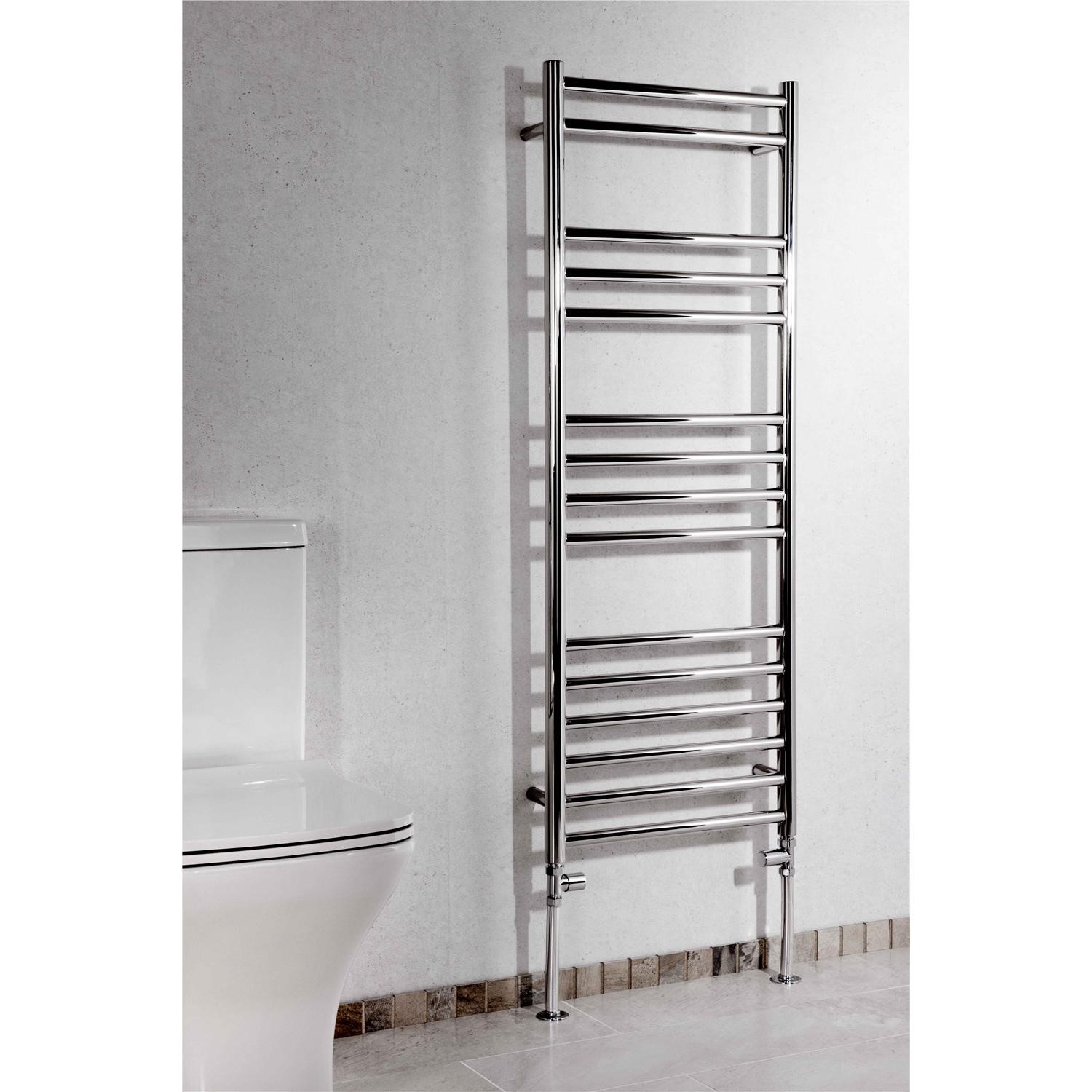 Restroom Radiator Chrome Bathroom Towel Radiator - 1200 x 450mm - Furniture123