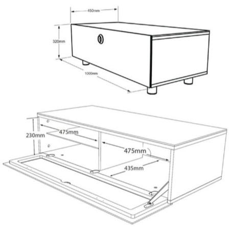 MDA Designs Cubic 1000 black TV Cabinet up to 50 inch