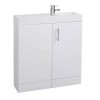 White Free Standing Bathroom Right Hand Vanity Unit &amp; Basin - W800mm