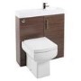 Walnut Free Standing Bathroom Right Hand Vanity Unit & Basin - W800mm