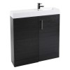 Black Free Standing Bathroom Right Hand Vanity Unit &amp; Basin - W800mm