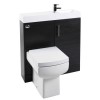 Black Free Standing Bathroom Right Hand Vanity Unit &amp; Basin - W800mm