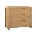 CUR202 Curved Oak Modern Chest of 3 Drawers - Julian Bowen