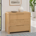CUR202 Curved Oak Modern Chest of 3 Drawers - Julian Bowen