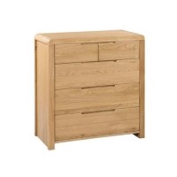 GRADE A1 - Julian Bowen Curve Oak 3+2 Drawer Chest of Drawers