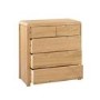 GRADE A1 - Julian Bowen Curve Oak 3+2 Drawer Chest of Drawers