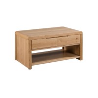 GRADE A1 - Solid Oak Coffee Table with Curved Edges - Julian Bowen