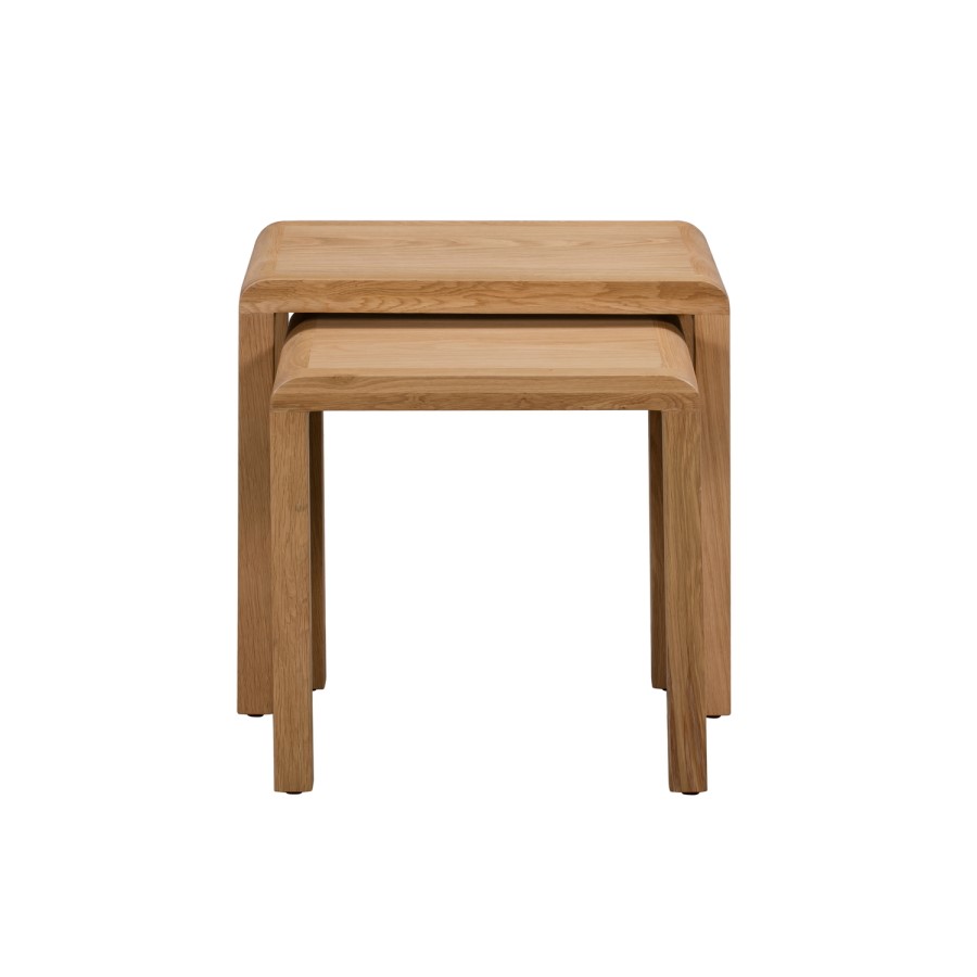 Julian Bowen Curve Oak Nest of 2 Tables
