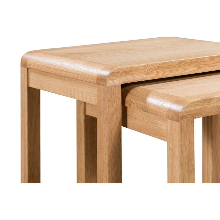 Julian Bowen Curve Oak Nest of 2 Tables
