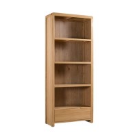 GRADE A2 - Oak Curved Tall Bookcase - Julian Bowen