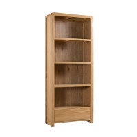 Oak Curved Tall Bookcase - Julian Bowen Oak Curved Tall Bookcase - Julian Bowen
