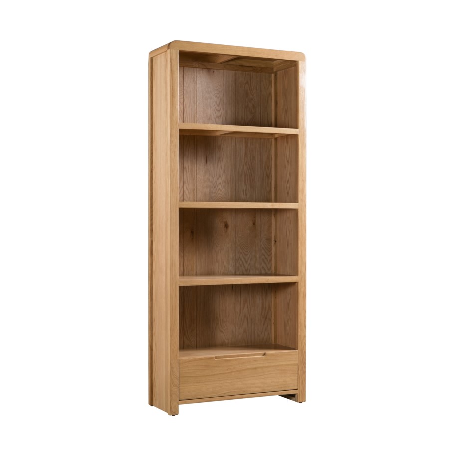 Oak Curved Tall Bookcase - Julian Bowen