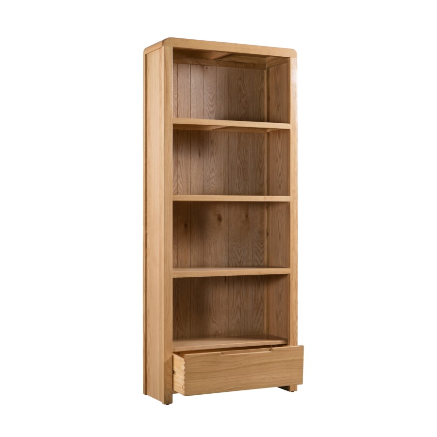 Oak Curved Tall Bookcase - Julian Bowen