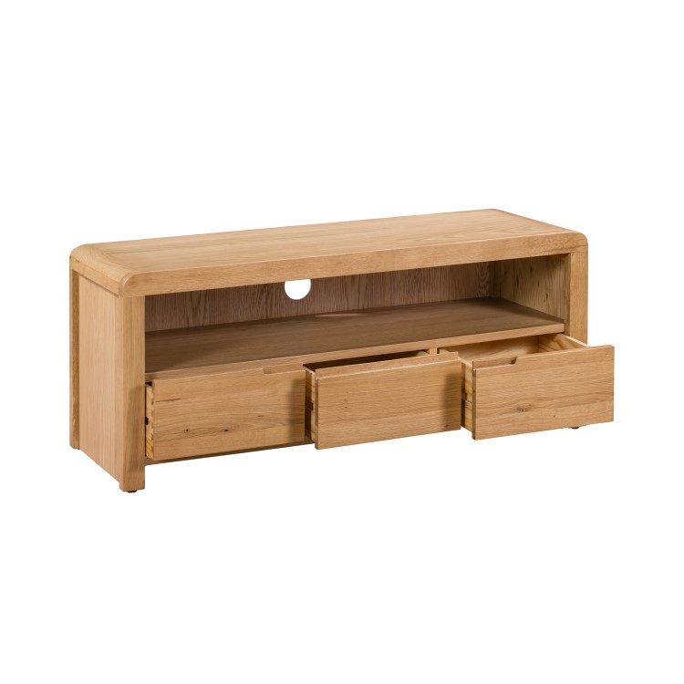 Oak TV Unit with Curved Edge TV's up to 45" - Julian Bowen