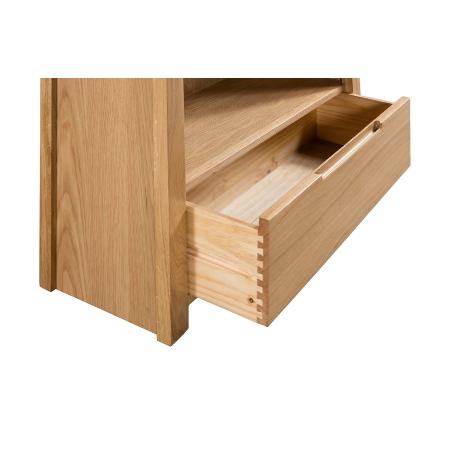 GRADE A1 - Oak TV Unit with Curved Edge TV's up to 45" - Julian Bowen
