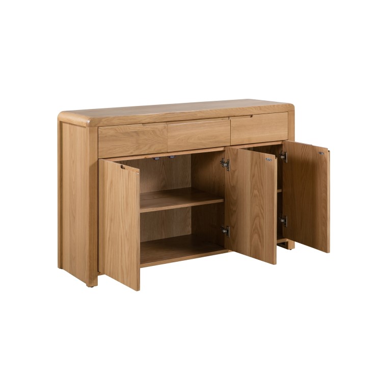 Julian Bowen Curve Oak 3 Door Sideboard