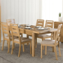 Julian Bowen Curve Oak Extendable Dining Table and 6 Chairs