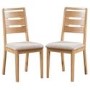 Julian Bowen Pair of Curve Oak Dining Chairs