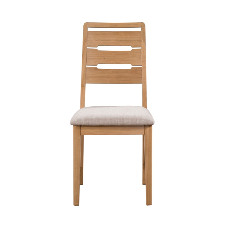 Julian Bowen Pair of Curve Oak Dining Chairs