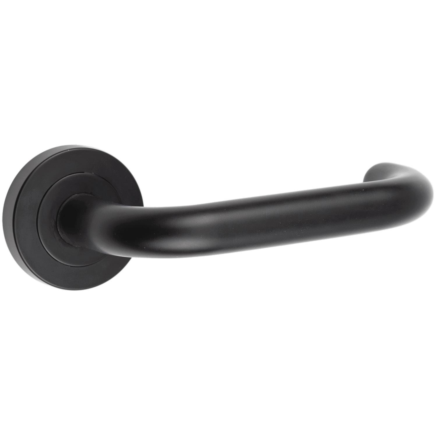 Xl Joinery Black Internal Matt Lever Door Handle With Latch And Hinges Pack - 75Mm Latch - Curone