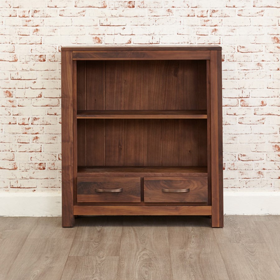 Baumhaus Mayan Solid Walnut Low Bookcase 