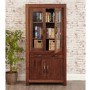 Baumhaus Mayan Solid Walnut Large Glazed Bookcase 